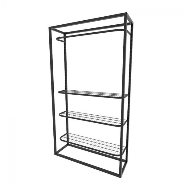 Arara Closet, Estilo Industrial, Guarda Roupas Aberto Com 5 P