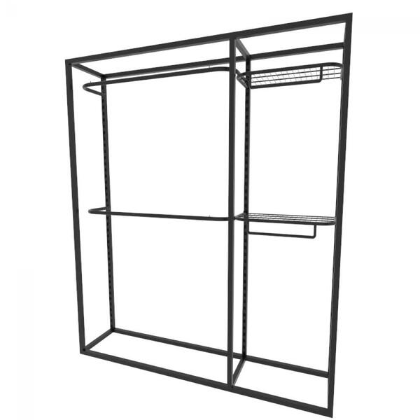 Arara Closet, Estilo Industrial, Guarda Roupas Aberto Com 6 P