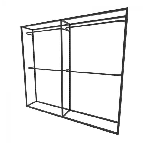 Arara Closet, Estilo Industrial, Guarda Roupas Aberto Com 6 P