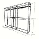 Arara Closet, Estilo Industrial, Guarda Roupas Aberto Com 9 P