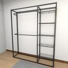 Arara Closet, Estilo Industrial, Guarda Roupas Aberto Com 9 P