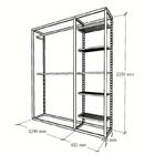 Arara Closet, Estilo Industrial, Guarda Roupas Aberto Com 9 P