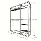 Arara Closet, Estilo Industrial, Guarda Roupas Aberto Com 9 P