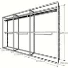 Arara Closet, Estilo Industrial, Guarda Roupas Aberto Com 9 P