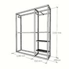 Arara Closet, Estilo Industrial, Guarda Roupas Aberto Com 9 P