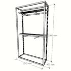 Arara Closet, Estilo Industrial, Guarda Roupas Aberto Com 9 P