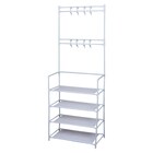 Arara Com 4 Prateleiras E 2 Cabides Multiuso Branca - Art Hou