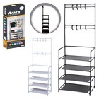 Arara Com 4 Prateleiras E 2 Cabides Multiuso Branca - Art Hou