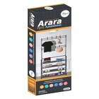 Arara Com 4 Prateleiras E 2 Cabides Multiuso Preta - Art House