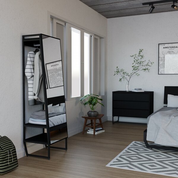 Arara Com Espelho Concept Cabecasa Madeiraoriginals Preto Tra