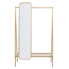 Arara De Bambu Com Espelho Móvel E Prateleira Oikos