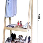 Arara De Madeira Para Loja 70cm Madeira Natural Z = Kit 2 Pçs