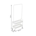 Arara De Metal Carrinho Com 2 Prateleiras E Rodinhas Oikos