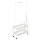 Arara De Metal Carrinho Com 2 Prateleiras E Rodinhas Oikos