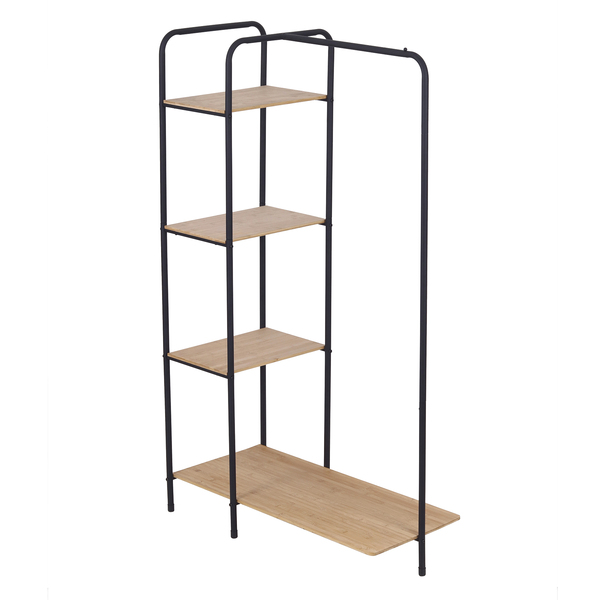 Arara De Metal E Bambu Com 4 Prateleiras Oikos