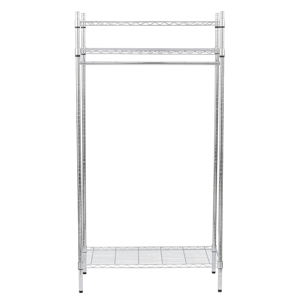 Arara de Metal Simples Regulável 175x91x46cm Aço Cromado