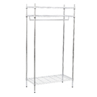 Arara de Metal Simples Regulável 175x91x46cm Aço Cromado