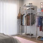 Arara de Metal Simples Regulável 175x91x46cm Aço Cromado