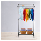 Arara De Roupas Cabideiro Duplo Sapateira Rodinhas Regulavel