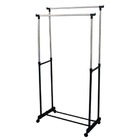 Arara De Roupas Cabideiro Duplo Sapateira Rodinhas Regulavel