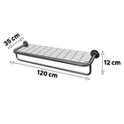 Arara de Roupas de Parede com Tela Metal Preto 120cm Zamar