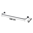 Arara de Roupas de Parede Metal Preto 120cm Zamar