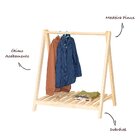 Arara De Roupas Infantil De Madeira - Stolf