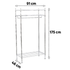 Arara de Roupas Simples com Sapateria Cromada 175x91x46cm Spaceo