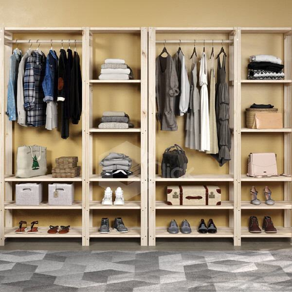 Arara Dupla  Organizadora Decorativa Com 6 Prateleiras Rustic