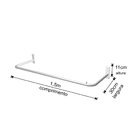 Arara Fixa De Parede Cabideiro Loja 1,50m Reto Branco