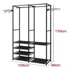 Arara Guarda Roupas Dobravel Cabideiro 6 Prateleiras Armario