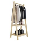 Arara Madeira Com Cabideiro Metal 70cm = Kit 2 Peças