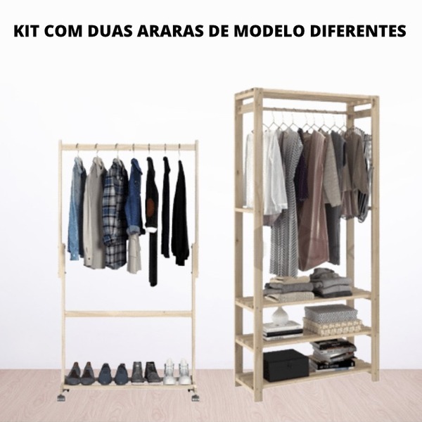 Arara Mini + Arara Simples  Para Roupa  Para Armazenamento