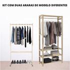 Arara Mini + Arara Simples Expositor De Roupa Sem Portas