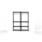 Arara Poly Eco Com Cabideiro E 4 Prateleiras Preto