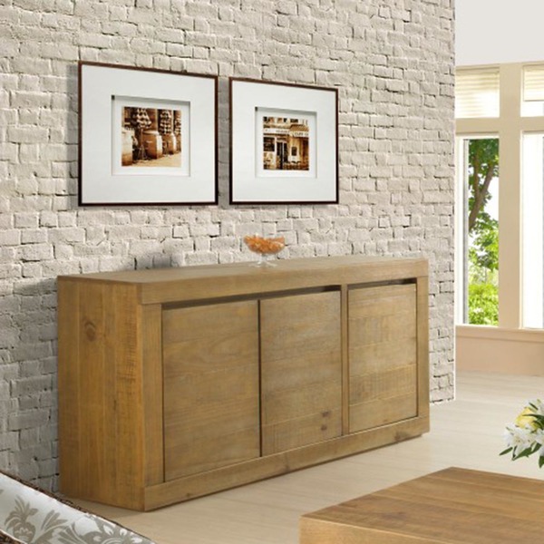 Arca 3 Portas Canela Design Rústico 1,67m - 100% Madeira Maci