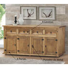 Arca 4 Portas E 4 Gavetas Rústico Com Puxador Em Metal - Made