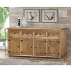 Arca 4 Portas E 4 Gavetas Rústico Com Puxador Em Metal - Made