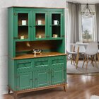 Arca E Oratório 6 Portas E 3 Gavetas - Madeira Maciça Verde