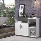 Área De Serviço Balcão Armário 2 Portas Tampo Preto