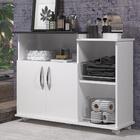 Área De Serviço Balcão Armário Com Tampo Preto 2 Portas