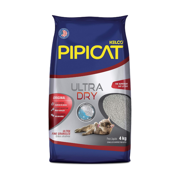 Areia para Gato Pipicat Granulado Ultra Dry 4Kg Kelco Pet