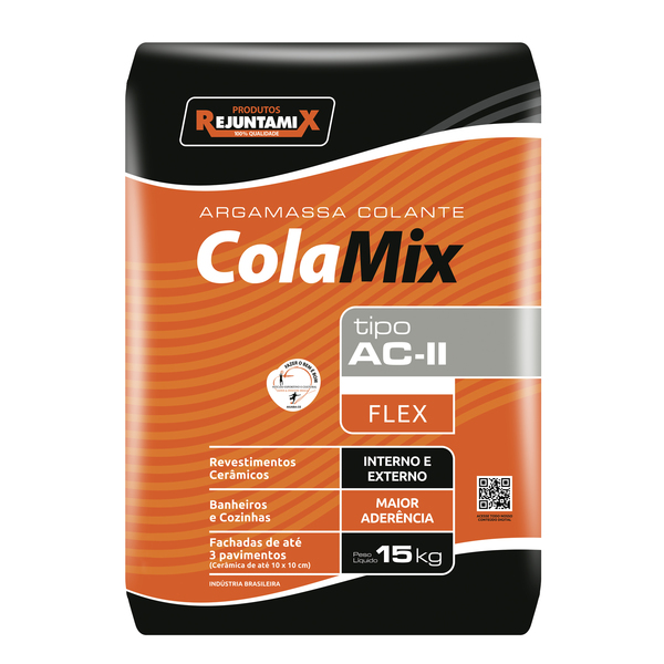 Argamassa ACII Interno e Externo Cinza 15kg Rejuntamix