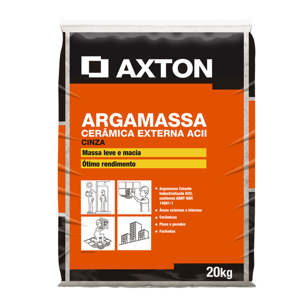 Argamassa ACII Interno e Externo Cinza 20kg Axton