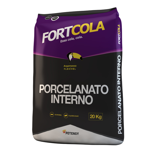 Argamassa ACII Porcelanato Interno Branco 20Kg Fortcola