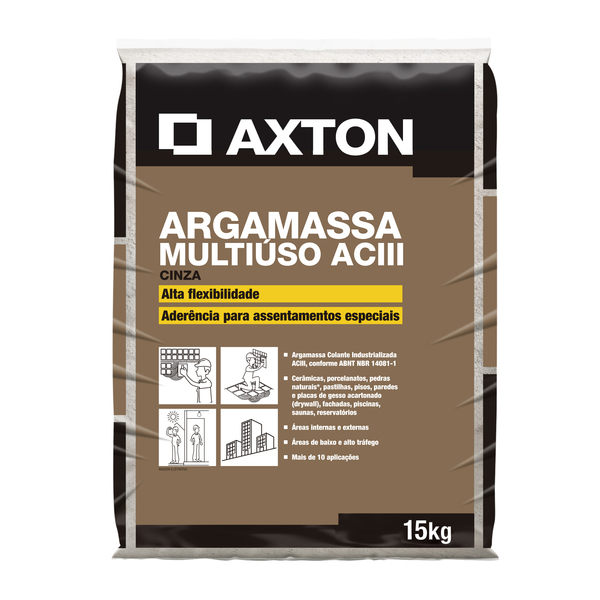 Argamassa ACIII Interno e Externo Cinza 15kg Axton