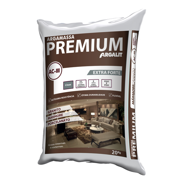 Argamassa ACIII Premium Interno e Externo Cinza 20kg Argalit