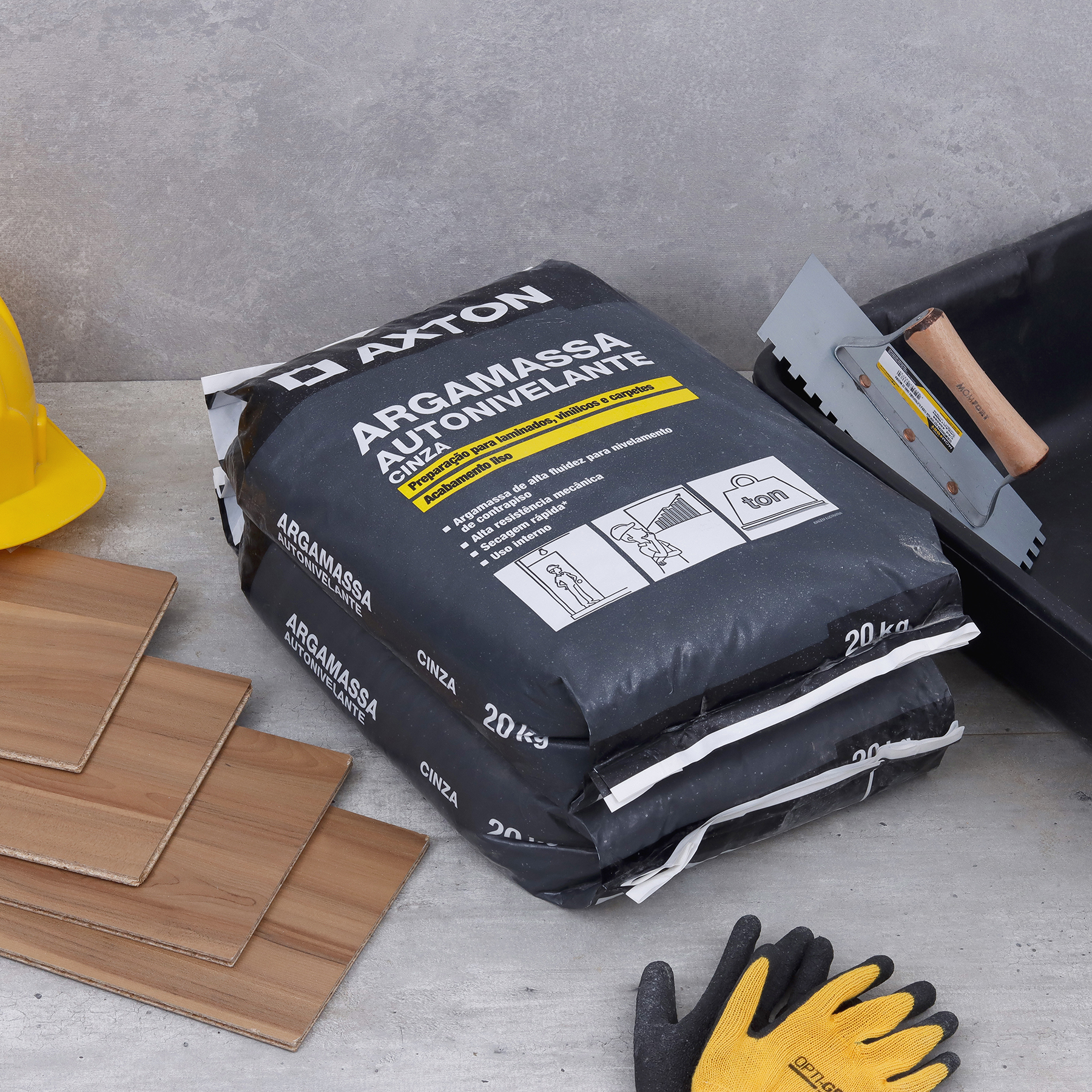 Argamassa Autonivelante Interna 20kg Cinza Axton