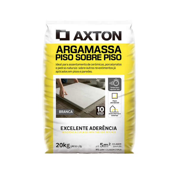 Argamassa Colante Piso Sobre Piso Interno|Externo 20kg Branca Axton