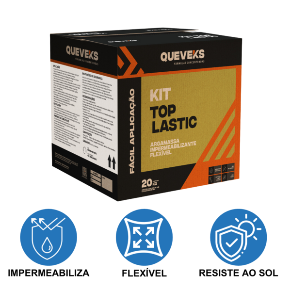 Argamassa Impermeabilizante Flexível Kit Top Lastic 20kg Quev